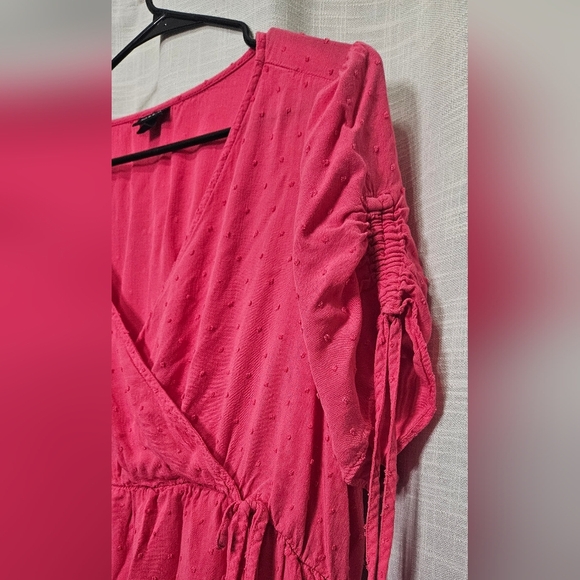 Torrid Pink Midi Sundress V-Neck Short Sleeve - Picture 3 of 11